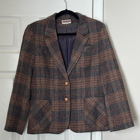 Jack Winter Jackets & Blazers - Jack Winter Vintage 100% Pure Wool Women's Blazer Plaid Tweed Size 14